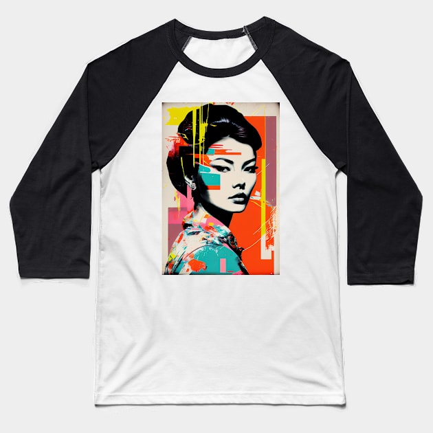 Vintage woman in pop-art style Baseball T-Shirt by loucaski